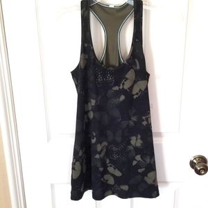 Lululemon racer back tank top, black with pattern
